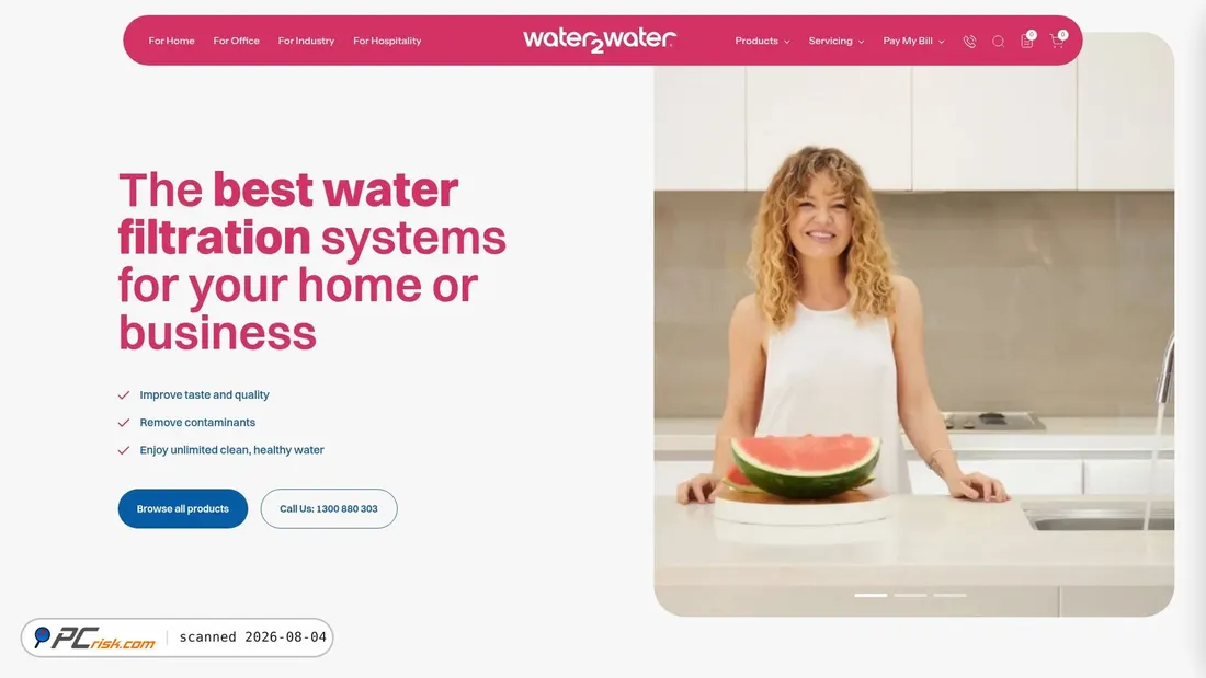 Screenshot of water2water.com.au