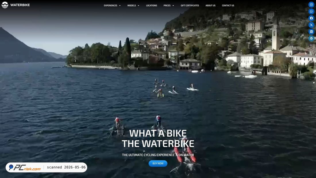Screenshot of waterbike.ch