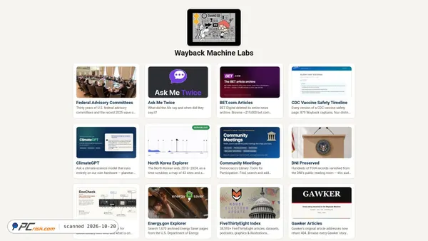 wayback-labs.sf.archive.org Screenshot