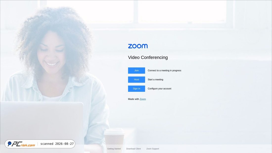 Captura de ecrã de wazuh.zoom.us