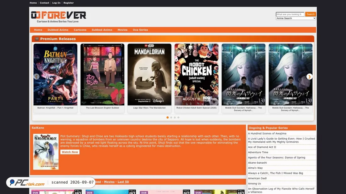 Screenshot of wcoforever.net