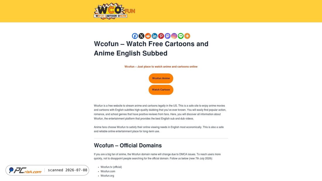 Screenshot of wcofun.watch