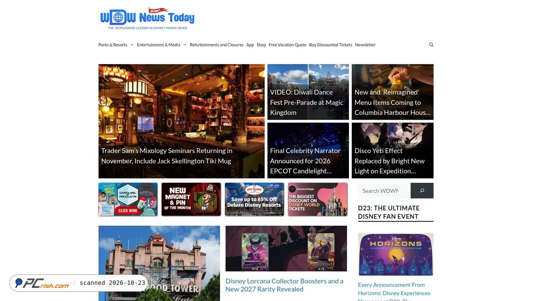 Screenshot von wdwnt.com