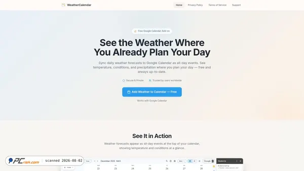 weathercalendar.io screenshot