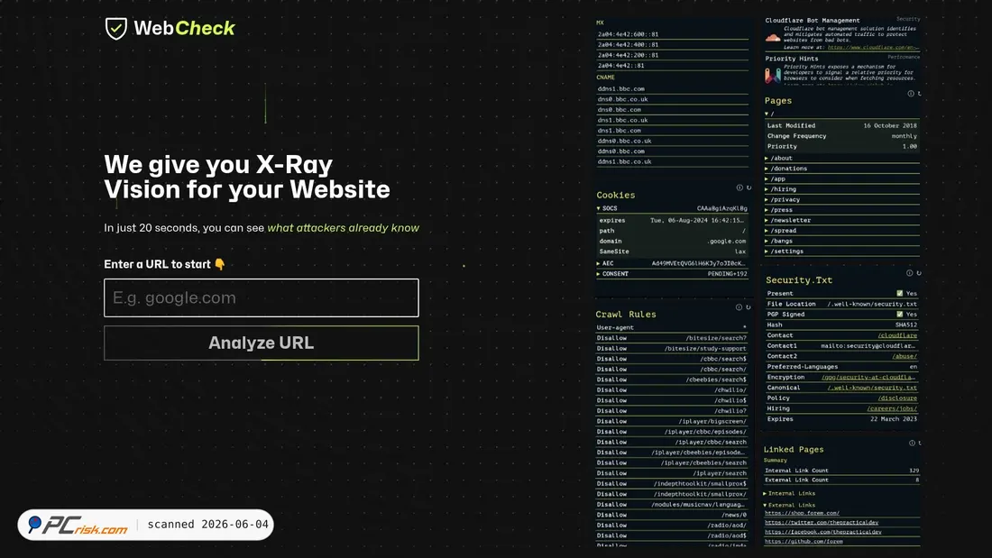 Screenshot of web-check.xyz