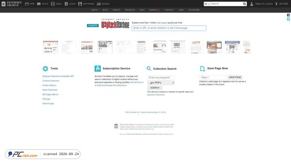 web.archive.org Screenshot