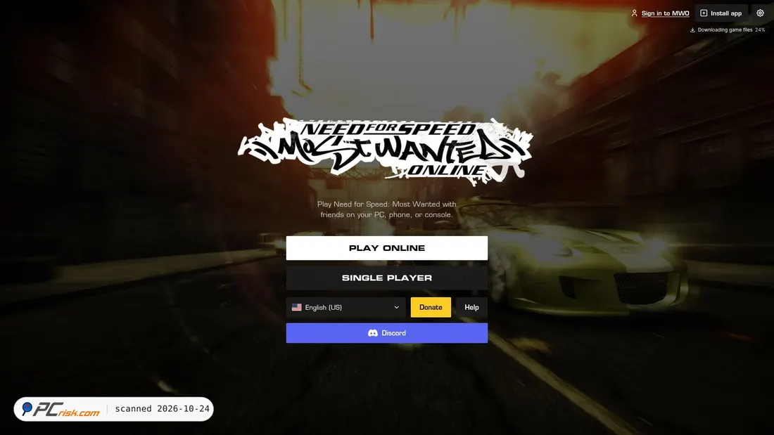 Screenshot of web.nfsmwo.com