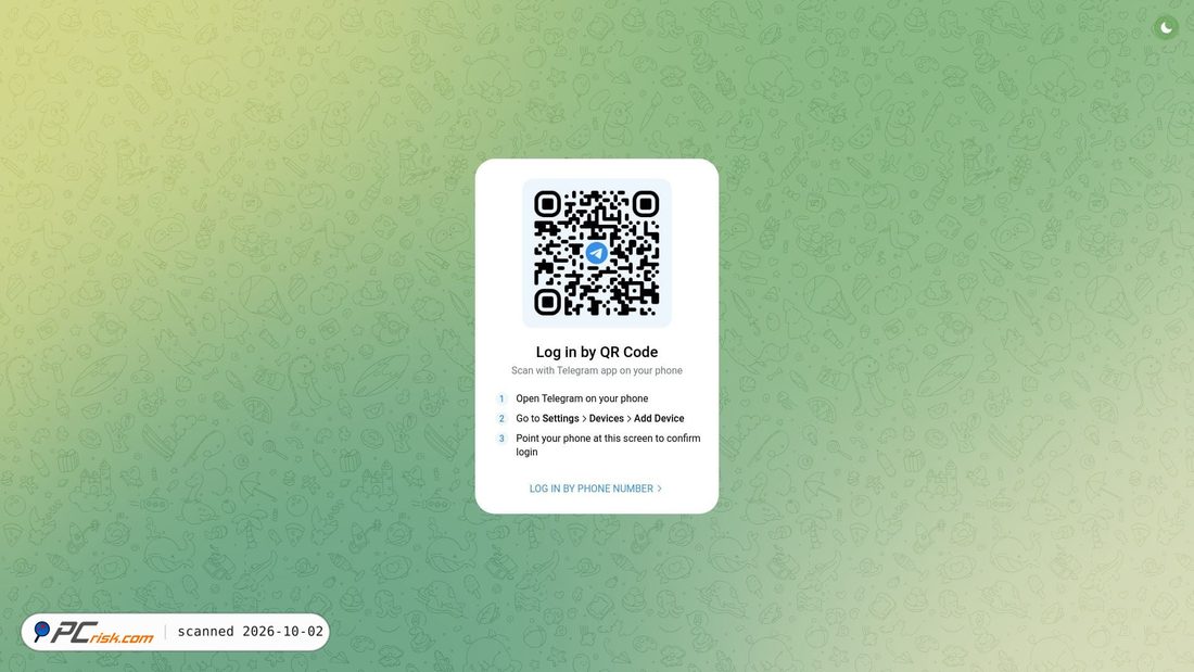 Captura de ecrã de web.telegram.org