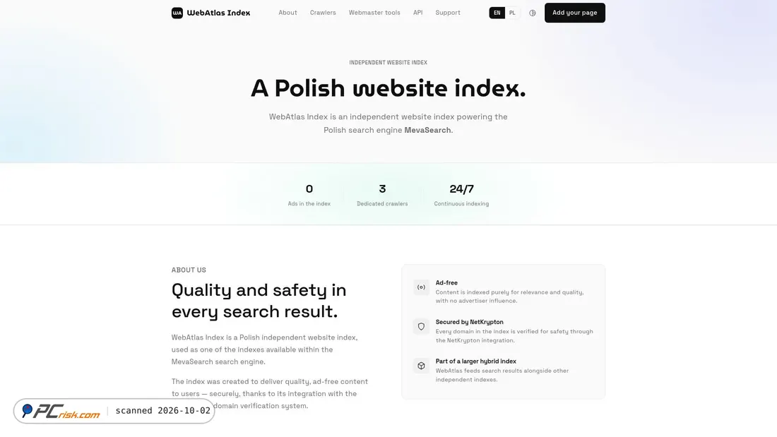 Screenshot of webatlasindex.pl