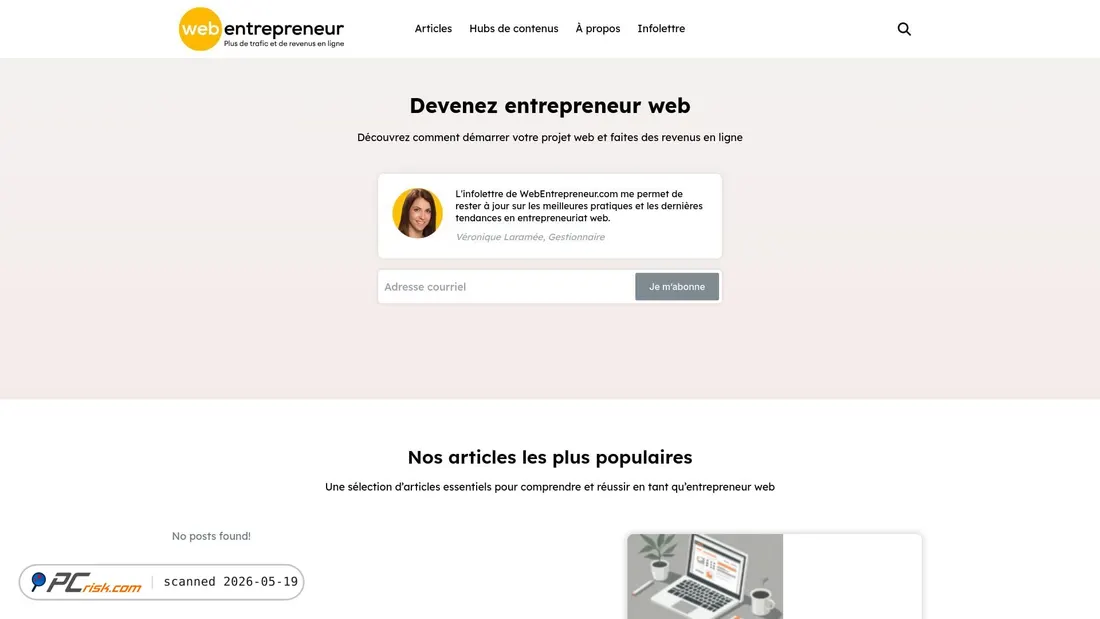 Screenshot of webentrepreneur.com