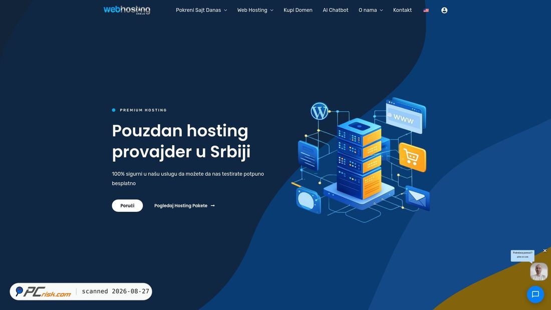 Screenshot von webhostingsrbija.rs