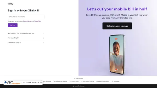 webmail-service-xfinity.gercel.app screenshot