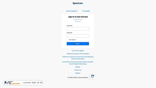 Captura de webmail-spectrum-net-login1.framer.website