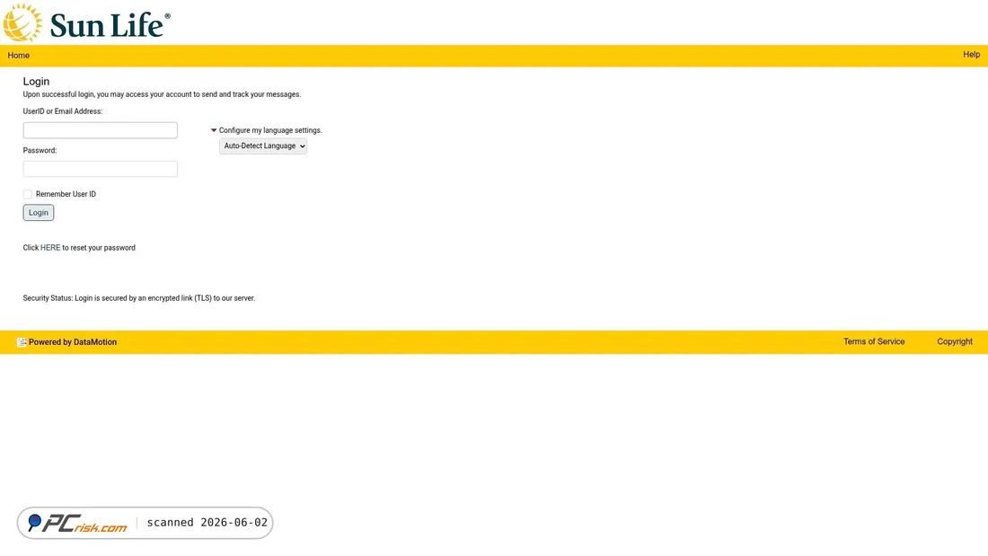 Screenshot of webmail.sunlife.com