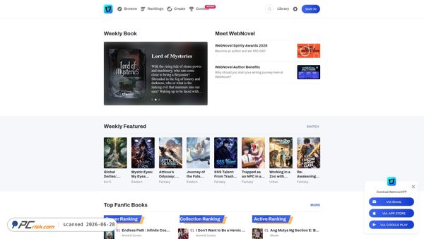 webnovel.com screenshot
