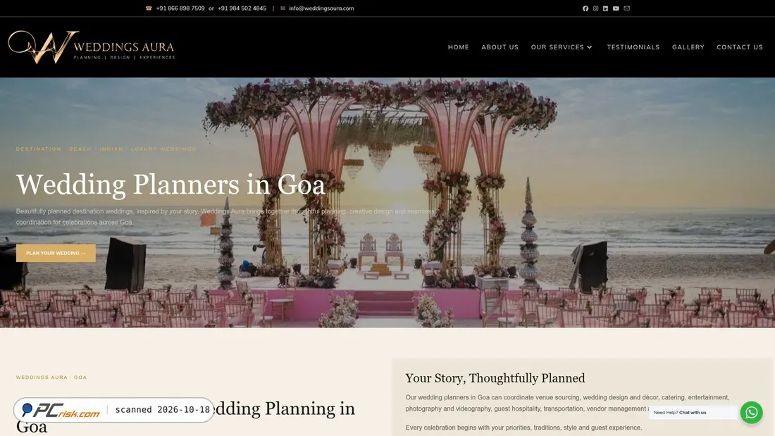 Captura de ecrã de weddingsaura.com