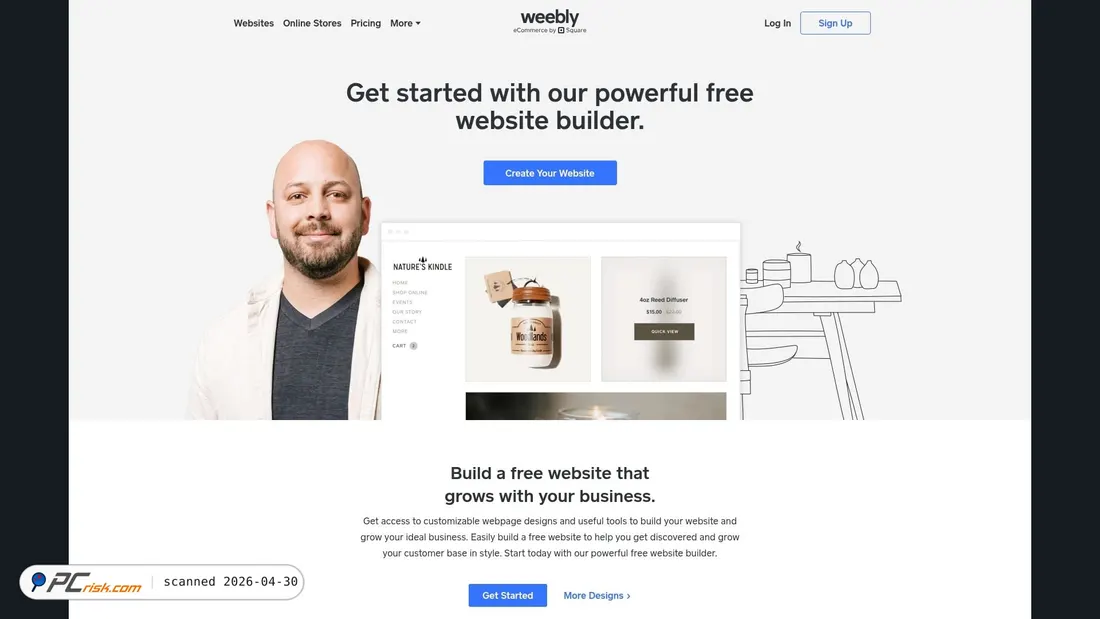 Screenshot di weebly.com
