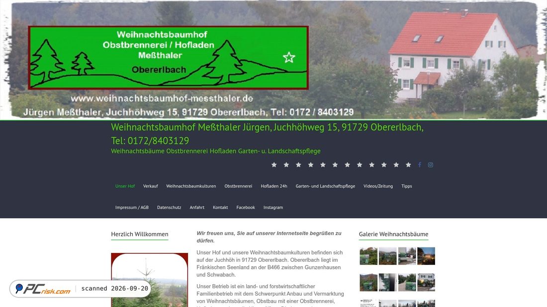 Screenshot of weihnachtsbaumhof-messthaler.de