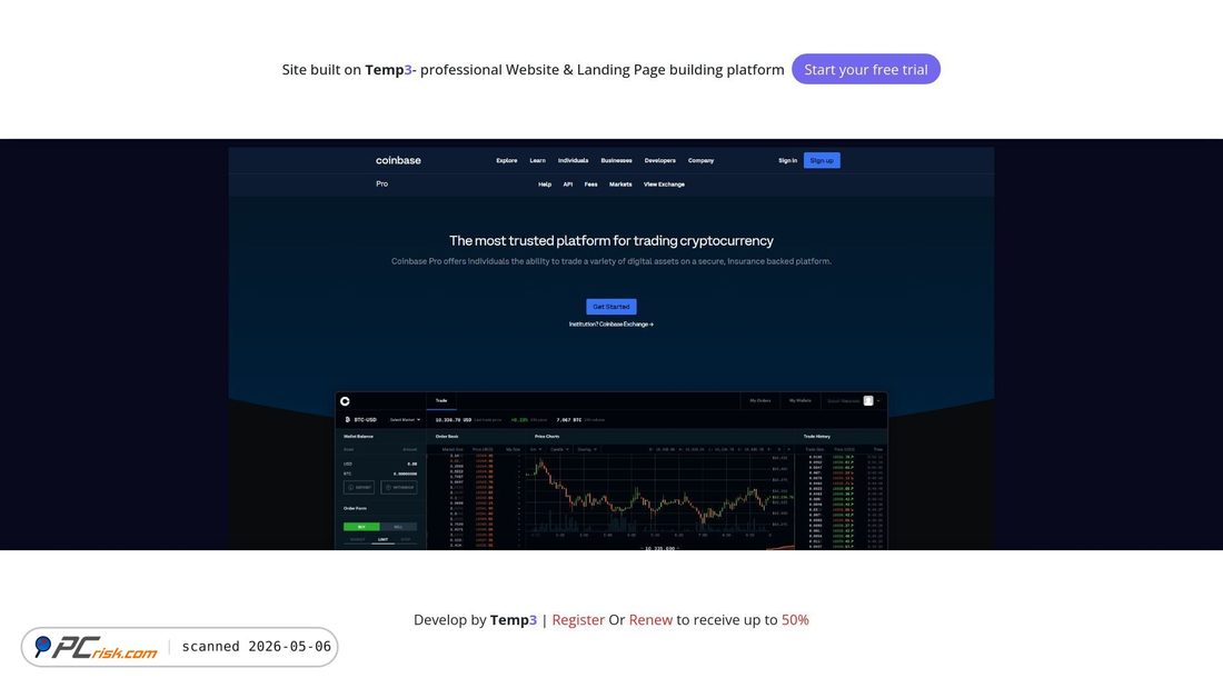 Screenshot von welcome-coinbase-logweb.tem3.io