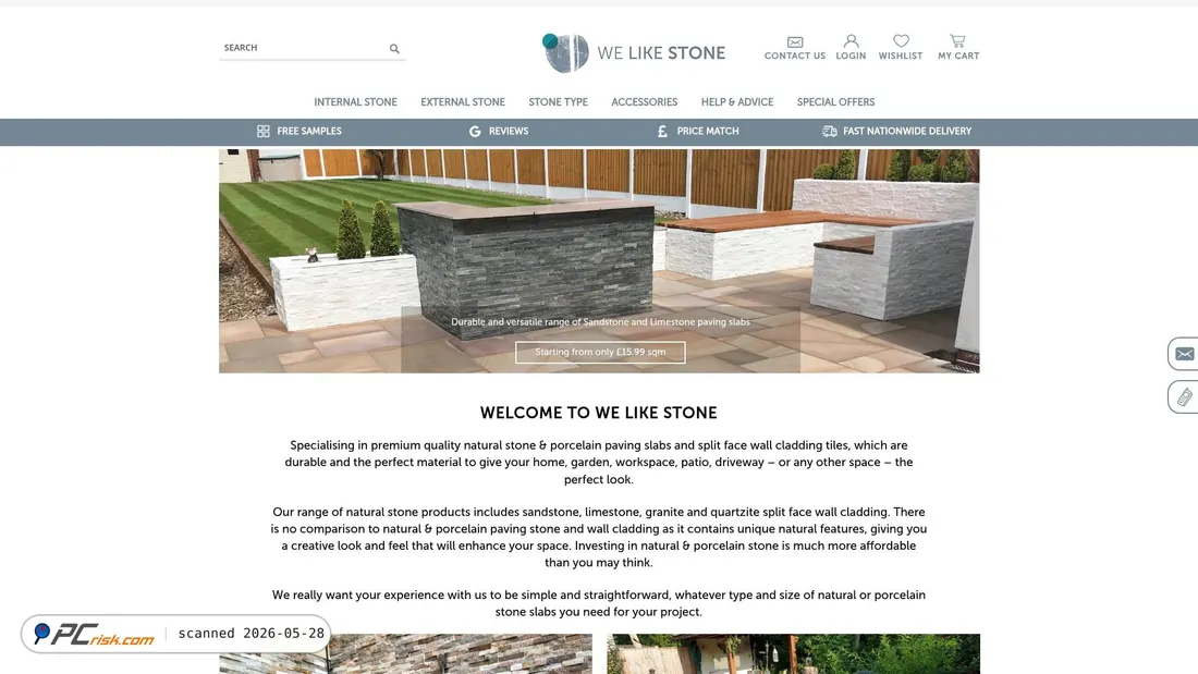 Screenshot of welikestone.co.uk