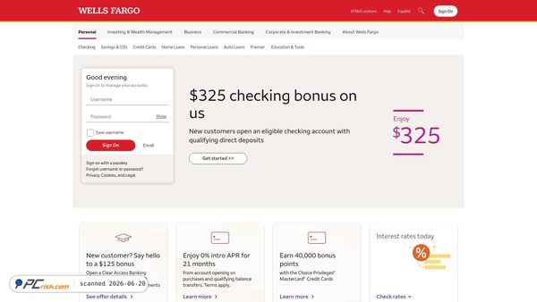 wellsfargo.com screenshot