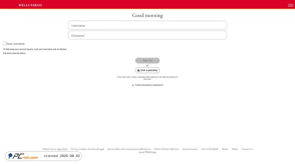 wellsfraudsupport.com screenshot