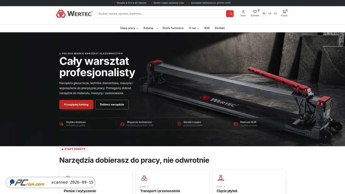 Capture d’écran de wertec.pl