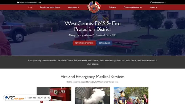Capture d’écran de westcounty-fire.org