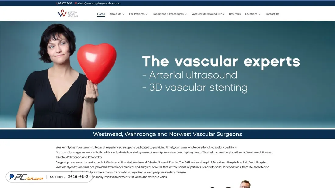 Screenshot of westernsydneyvascular.com.au