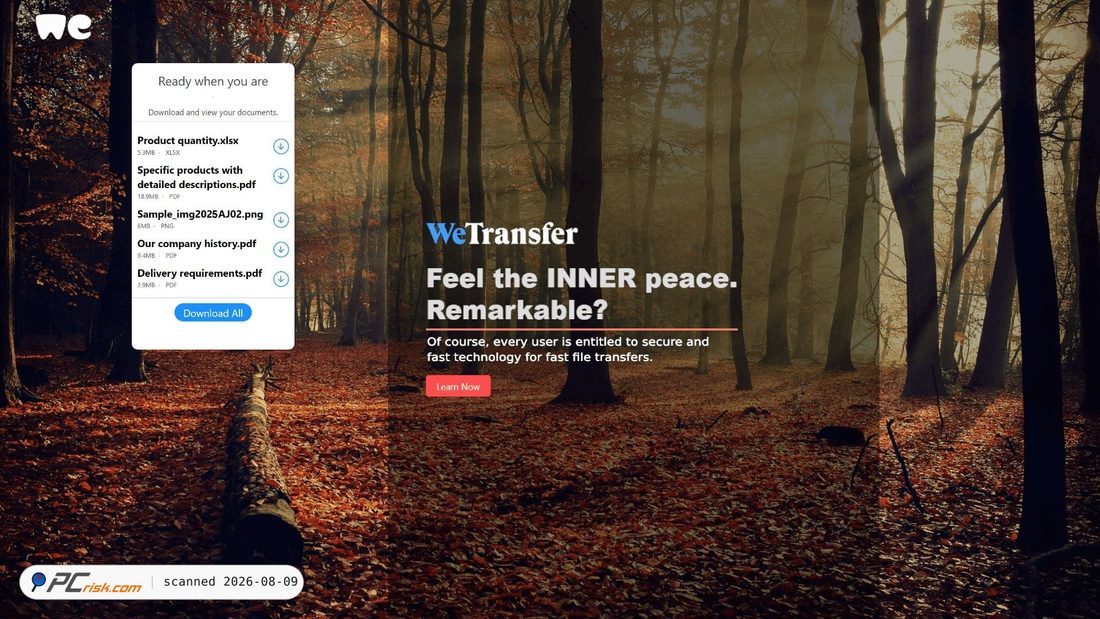 Zrzut ekranu wetransfer-sampleproduct-transfer.netlify.app