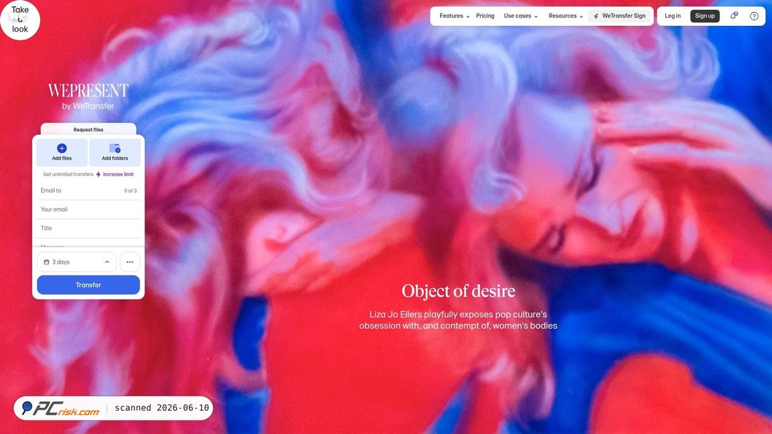 Screenshot von wetransfer.com
