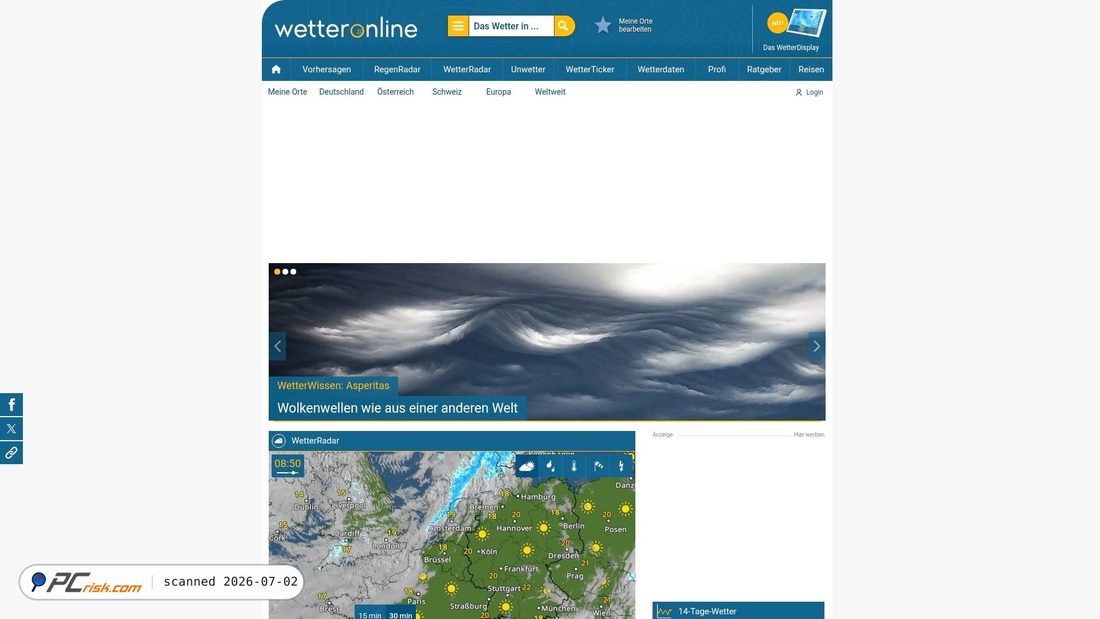 Screenshot of wetteronline.de