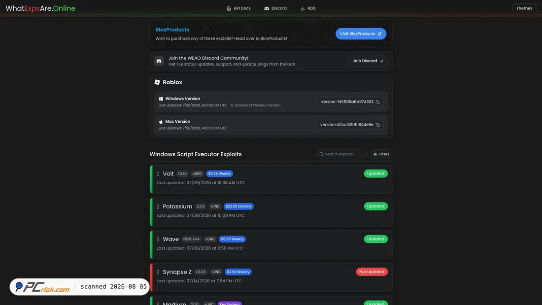 Screenshot of whatexpsare.online