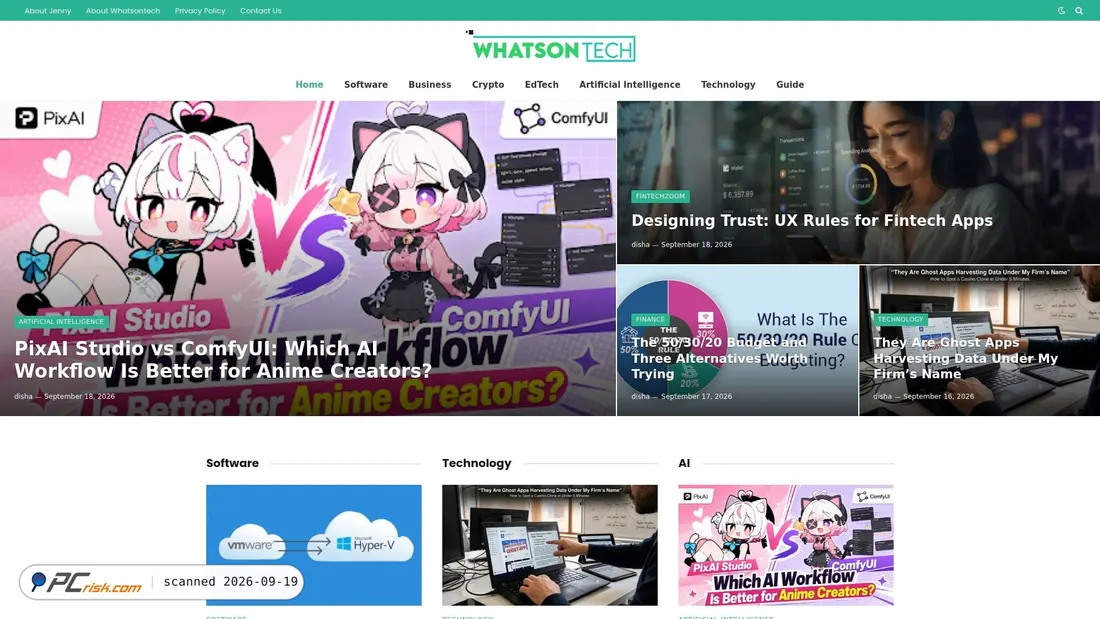 Captura de ecrã de whatsontech.co.uk
