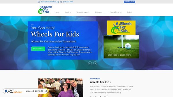 wheelsforkids.org screenshot
