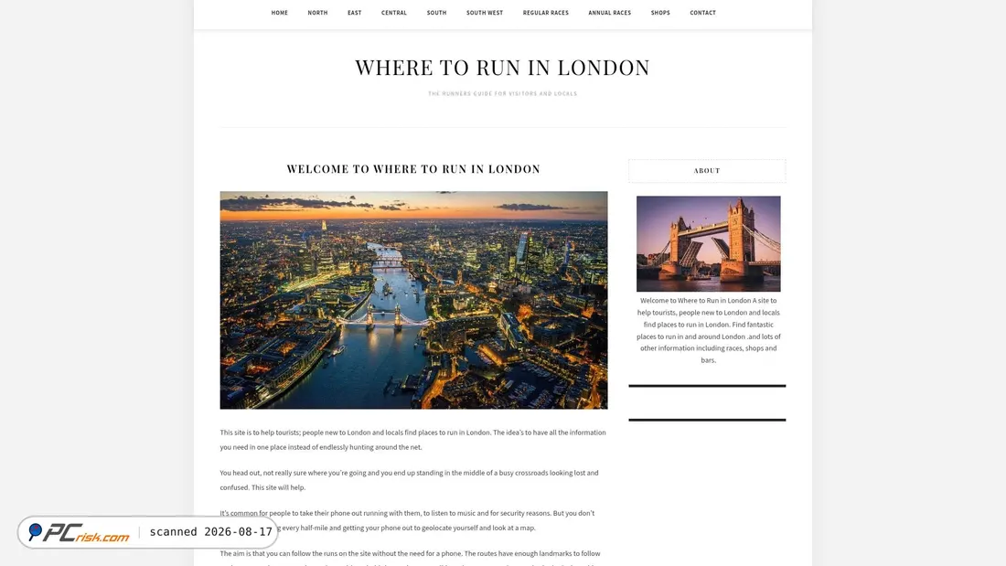Screenshot of wheretoruninlondon.co.uk