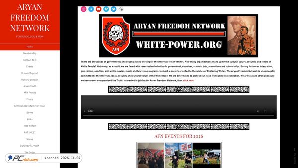 Captura de ecrã de white-power.org