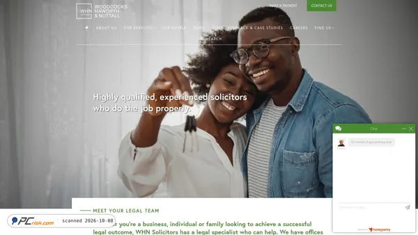 Captura de ecrã de whnsolicitors.co.uk