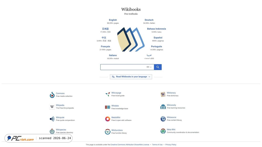 Screenshot of wikibooks.org