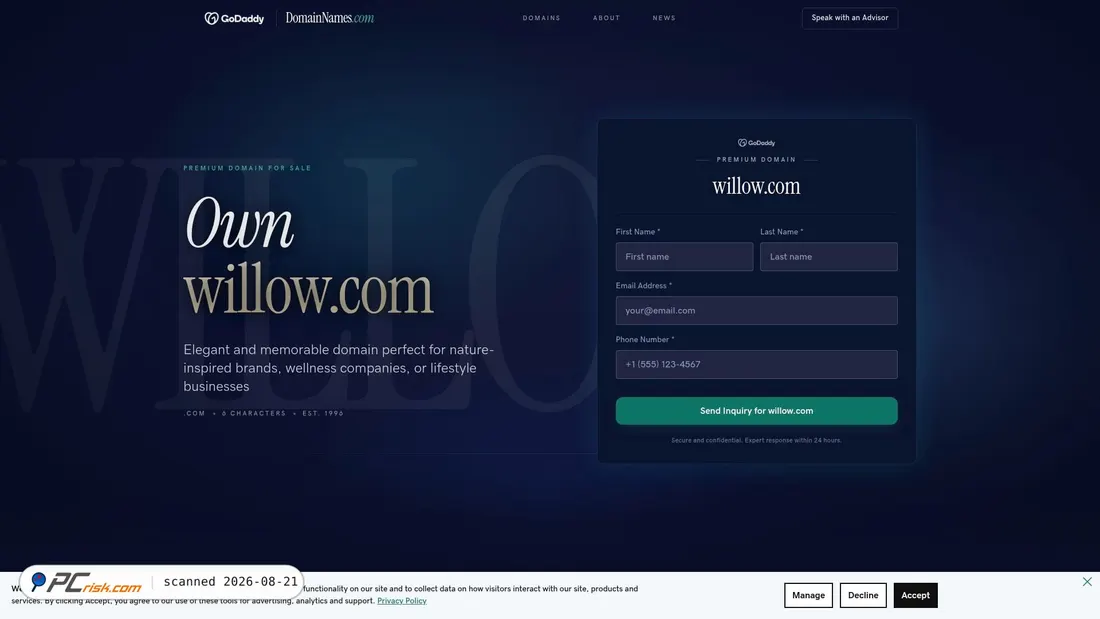 Screenshot of willow.com