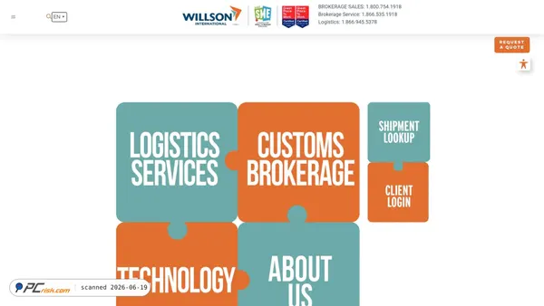 willsonintl.com screenshot
