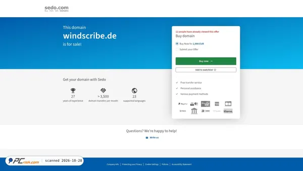 windscribe.de screenshot