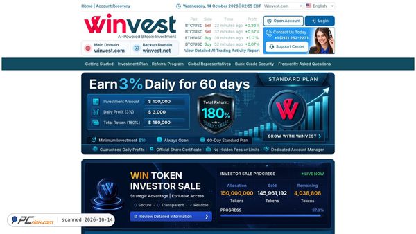 Screenshot van winvest.com