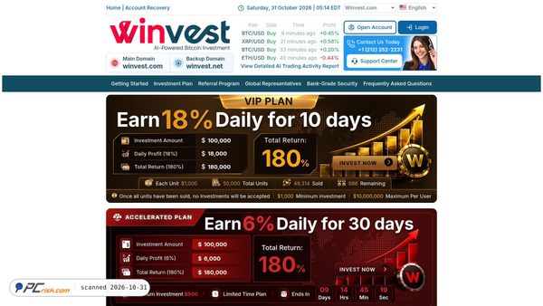 Screenshot di winvest.com