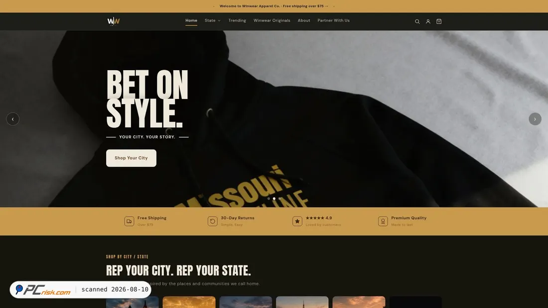 Screenshot of winwearapparel.com