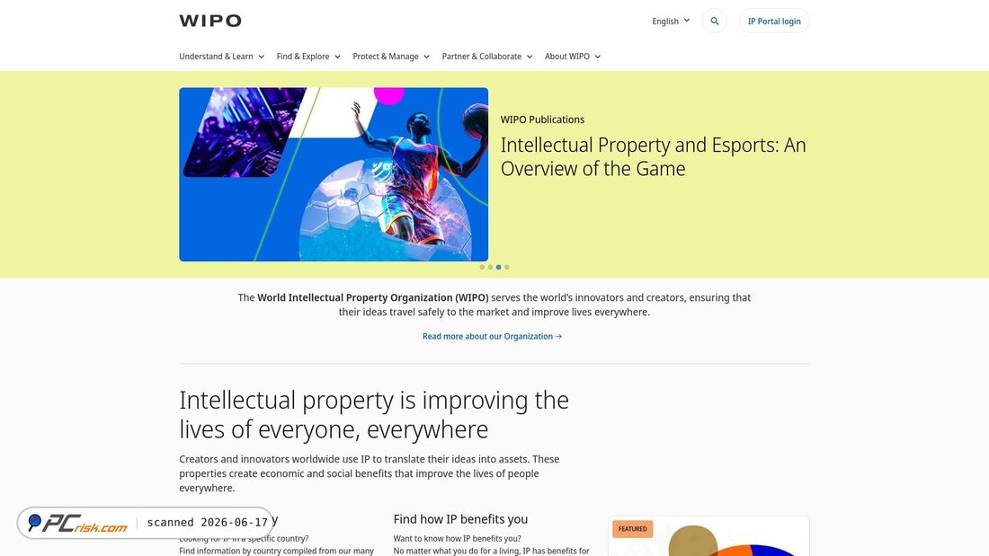 Screenshot of wipo.int