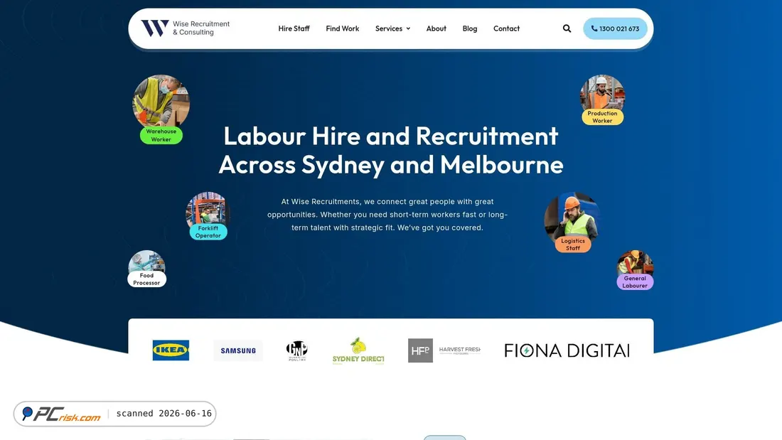 Screenshot of wiserecruitments.com.au