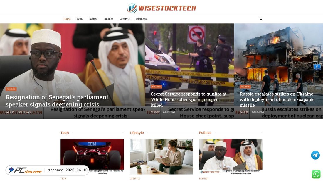 Screenshot of wisestocktech.com