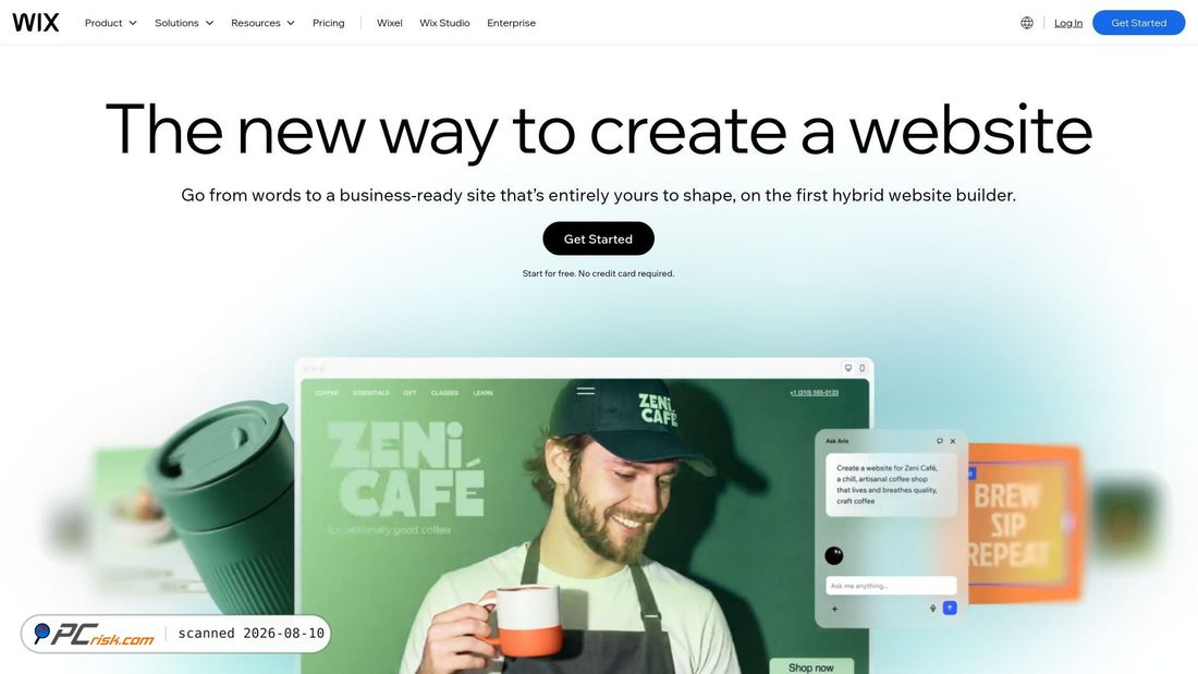 Screenshot von wix.com