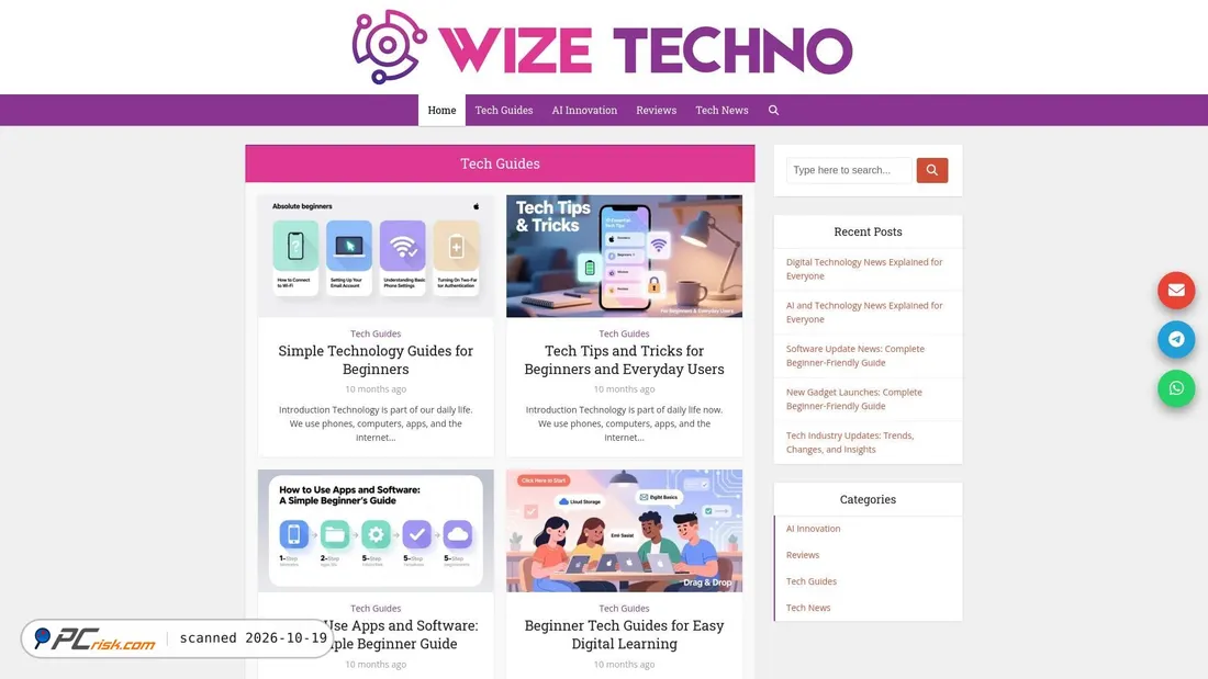 Captura de pantalla de wizetechno.com